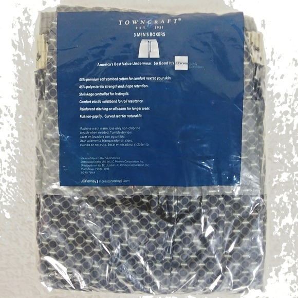TownCraft JC Penney Mens Boxers Shorts 3 Pack Sz 40 Vintage Daddy Underwear - Picture 3 of 6